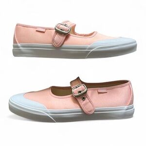 NWOT Baby Pink Satin Vans Mary Jane Sneakers